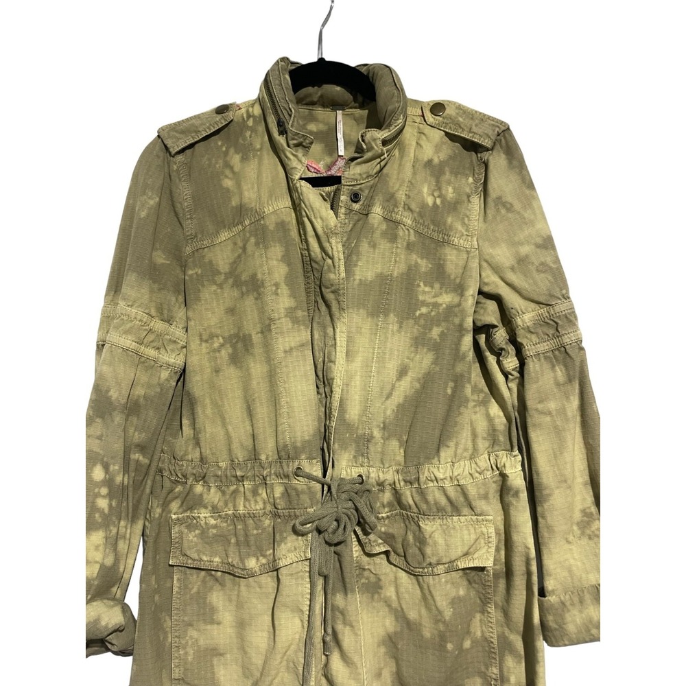 Free People Not Your Brothers Surplus Jacket Olive Green Embroidered‎ Size 8 - Picture 2 of 4
